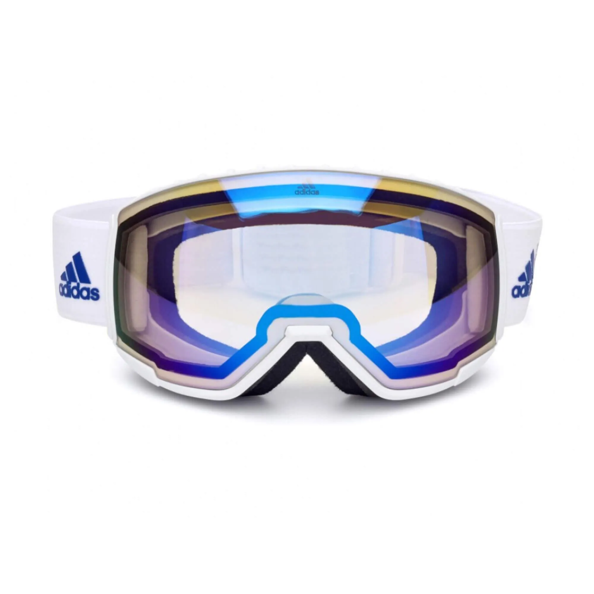 Adidas Unisex Sunglasses - White Full Rim Frame Blue Mirror Lens | ADIDAS SP0039 21X