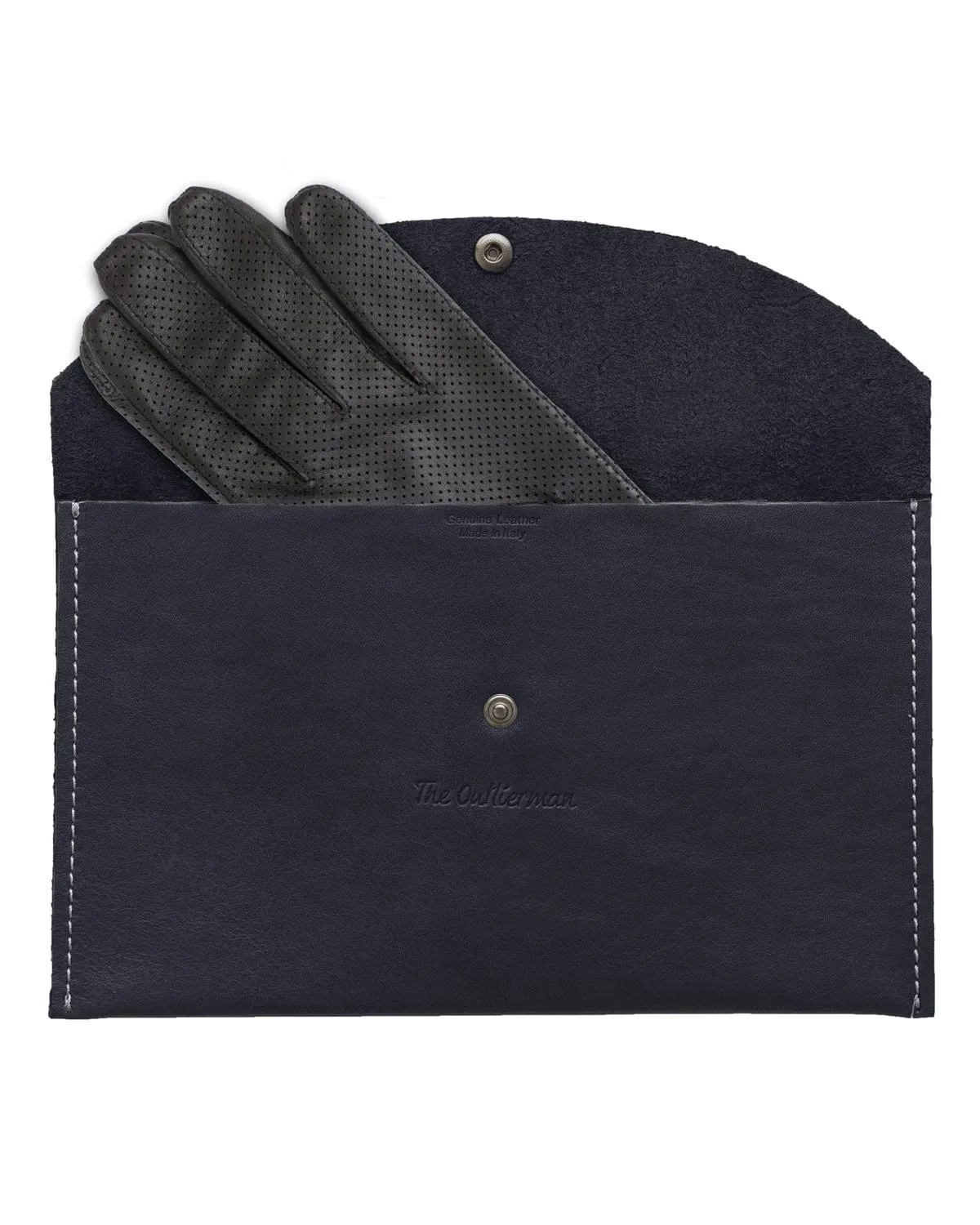 BAD ONE - Perforated Leather Driving Gloves - Black