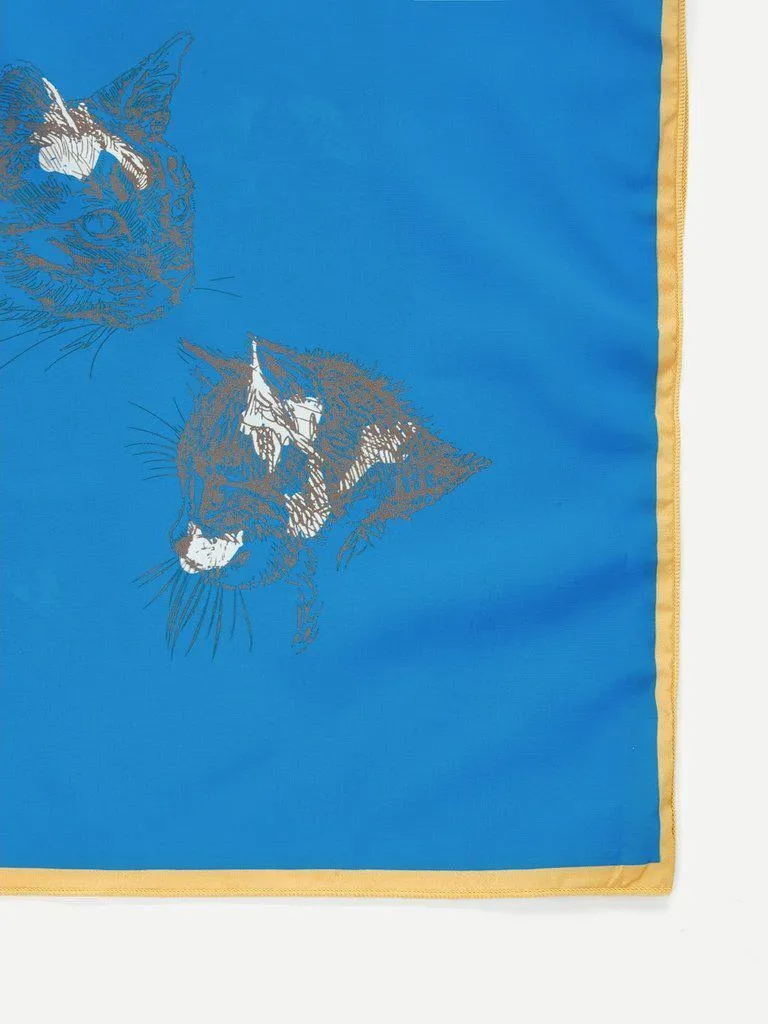 Cat Print Bandana Scarf