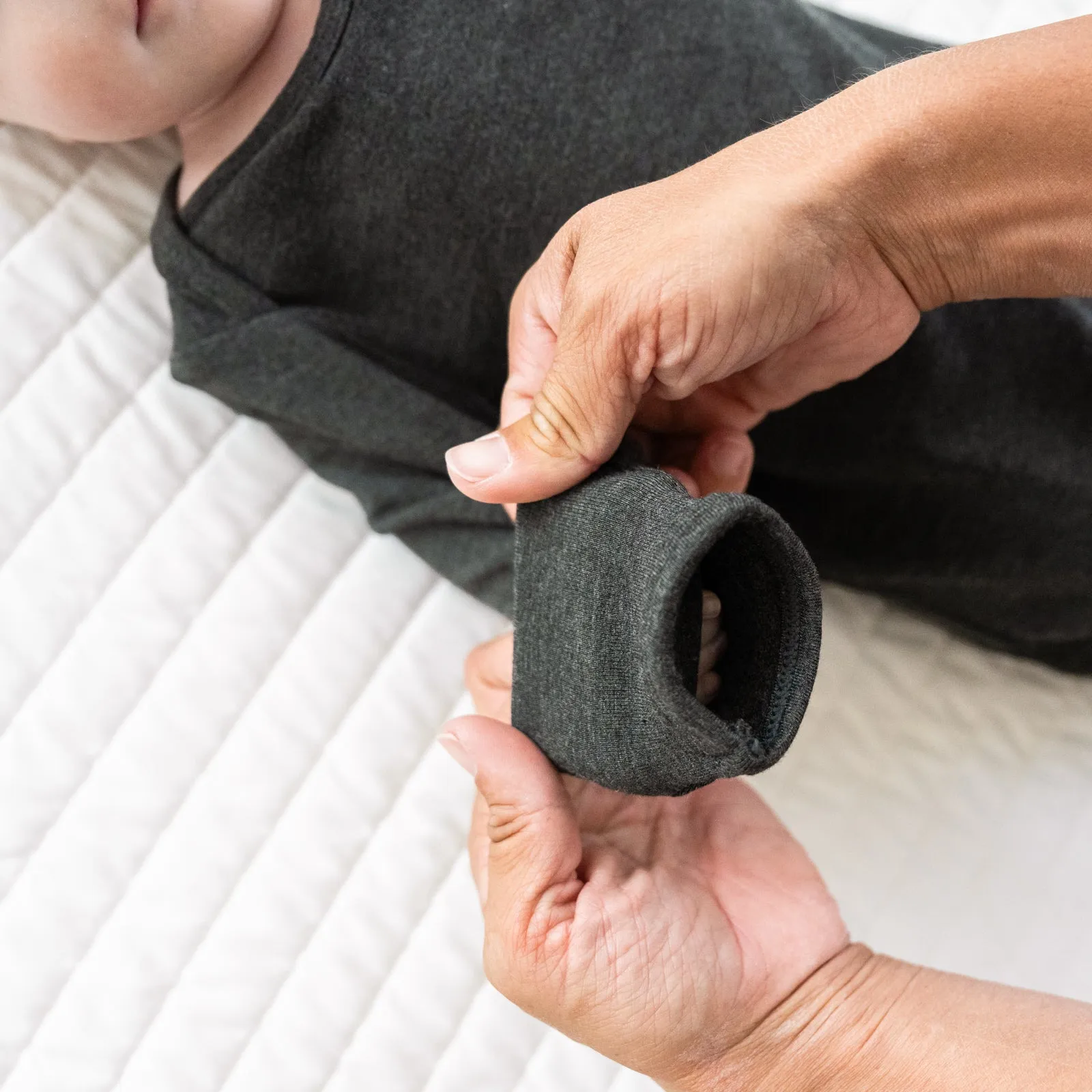 Heather Black Cozy Infant Gown
