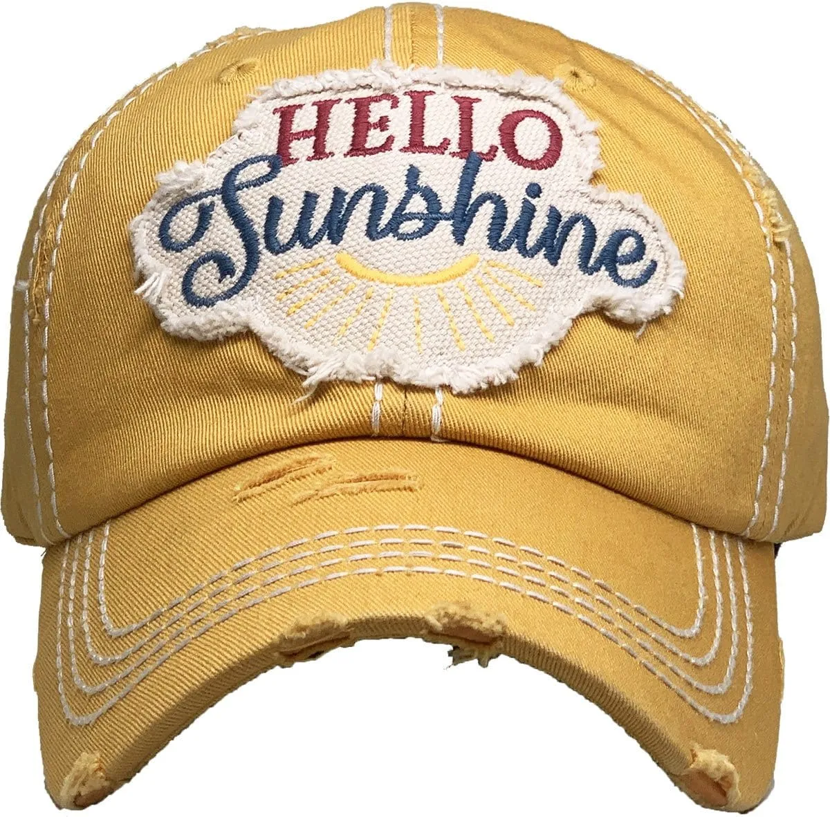 KBV1358 "Hello Sunshine" Vintage Washed Baseball Cap