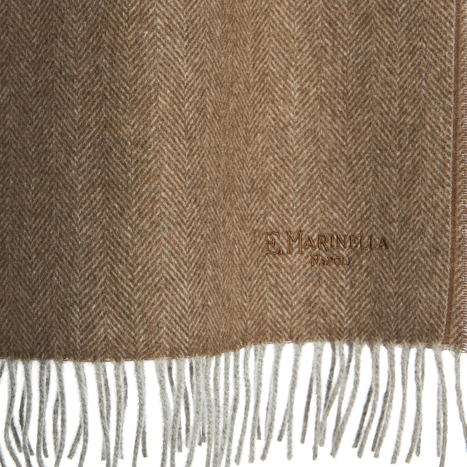 LIGHT BROWN FRINGED SCARF