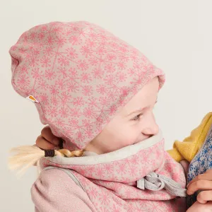 Lined neck warmer "Dandelion Pink/Fleece Grey"
