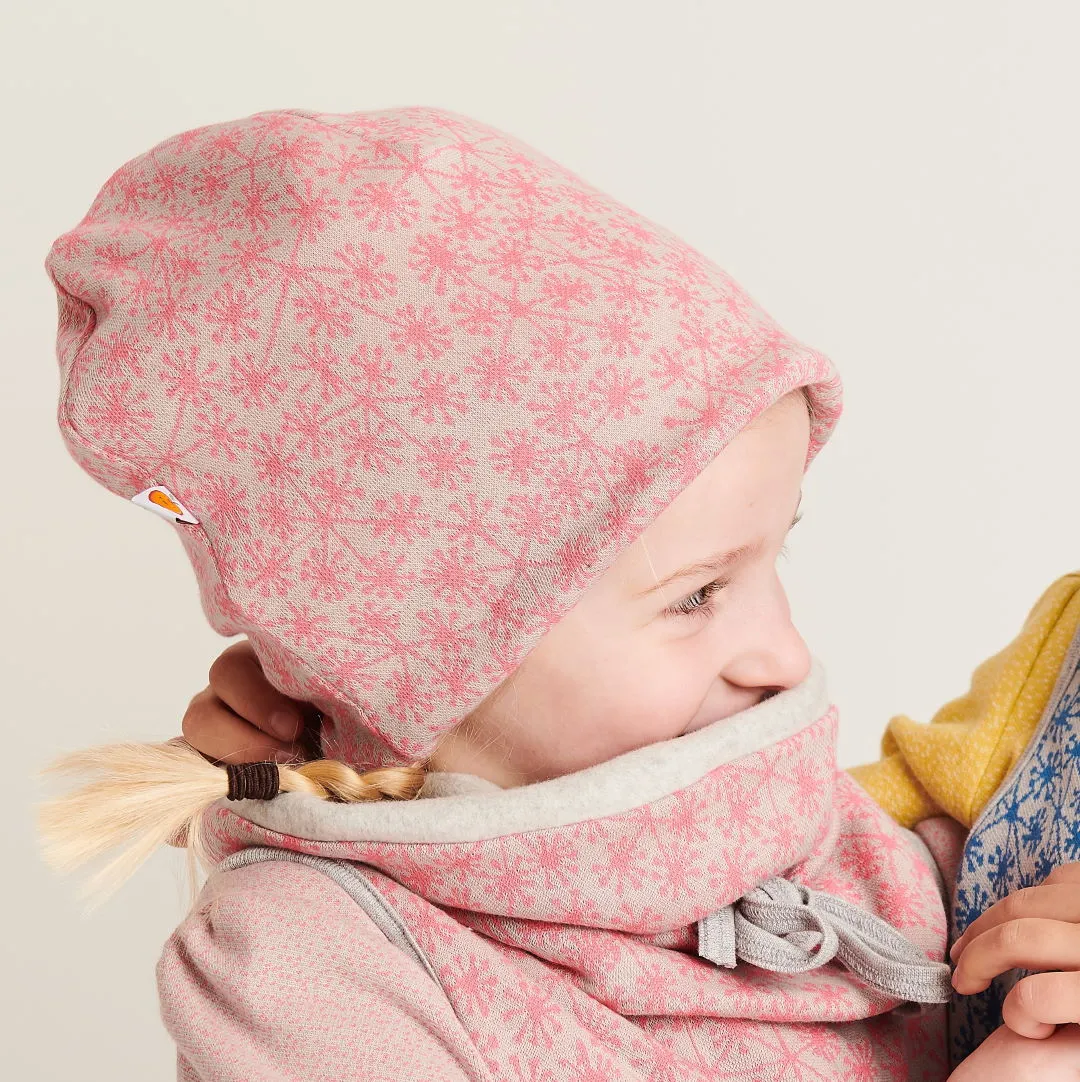Lined neck warmer "Dandelion Pink/Fleece Grey"