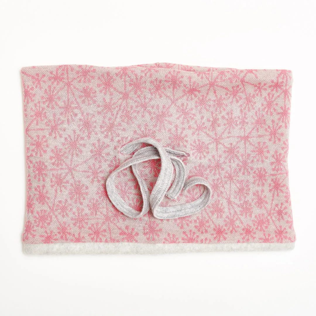 Lined neck warmer "Dandelion Pink/Fleece Grey"