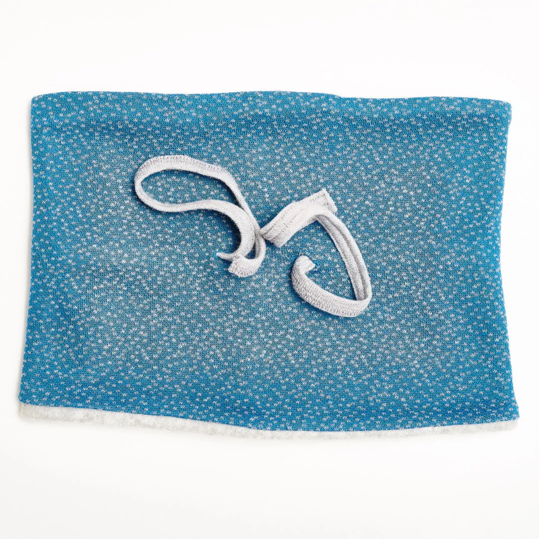 Lined neck warmer "Dotties Blue/Fleece Grey"