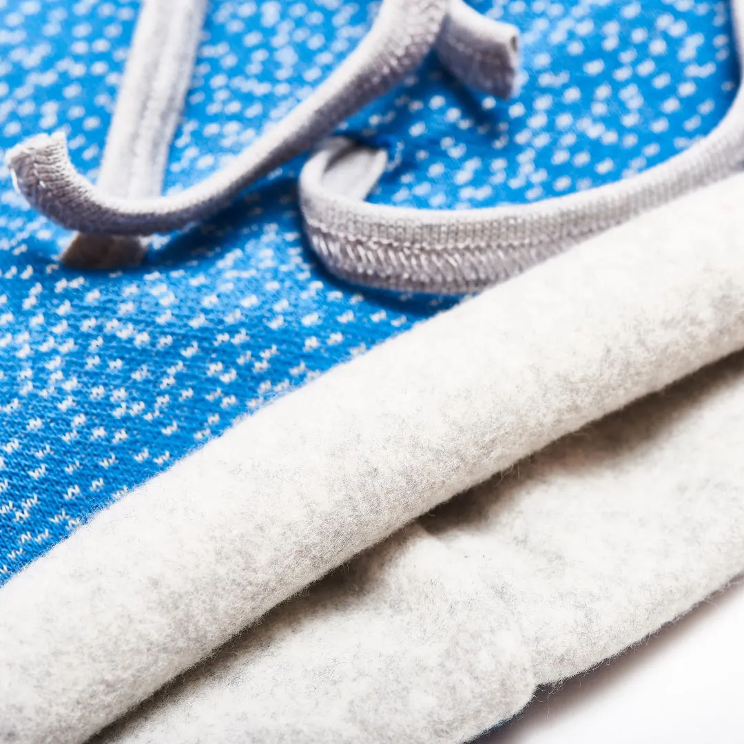 Lined neck warmer "Dotties Blue/Fleece Grey"