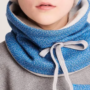 Lined neck warmer "Dotties Blue/Fleece Grey"