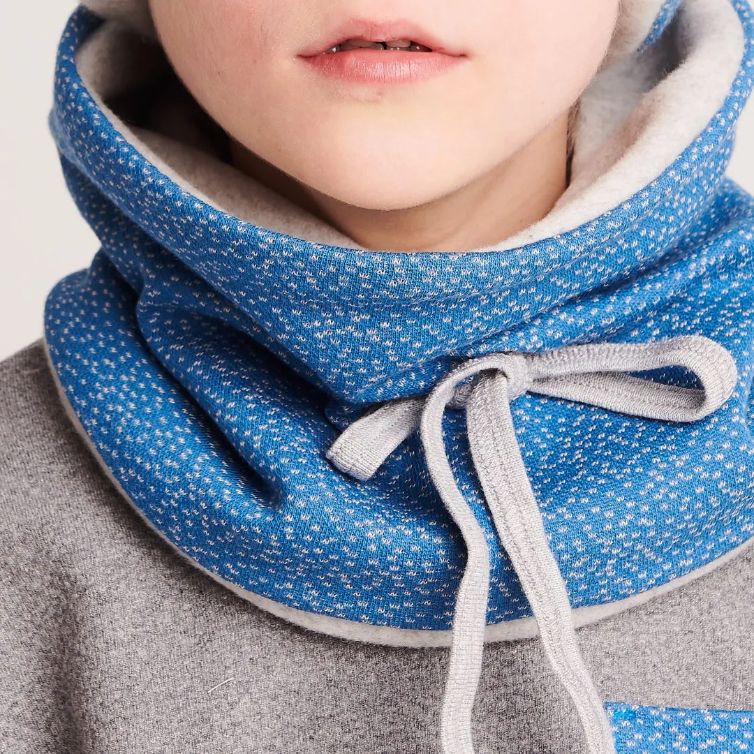 Lined neck warmer "Dotties Blue/Fleece Grey"