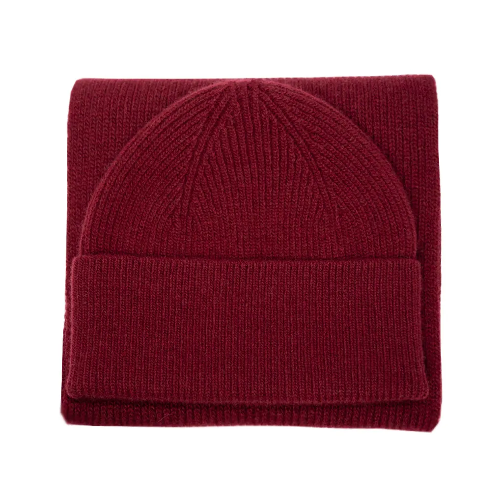 Men's Cashmere Rib Scarf & Fisherman Hat