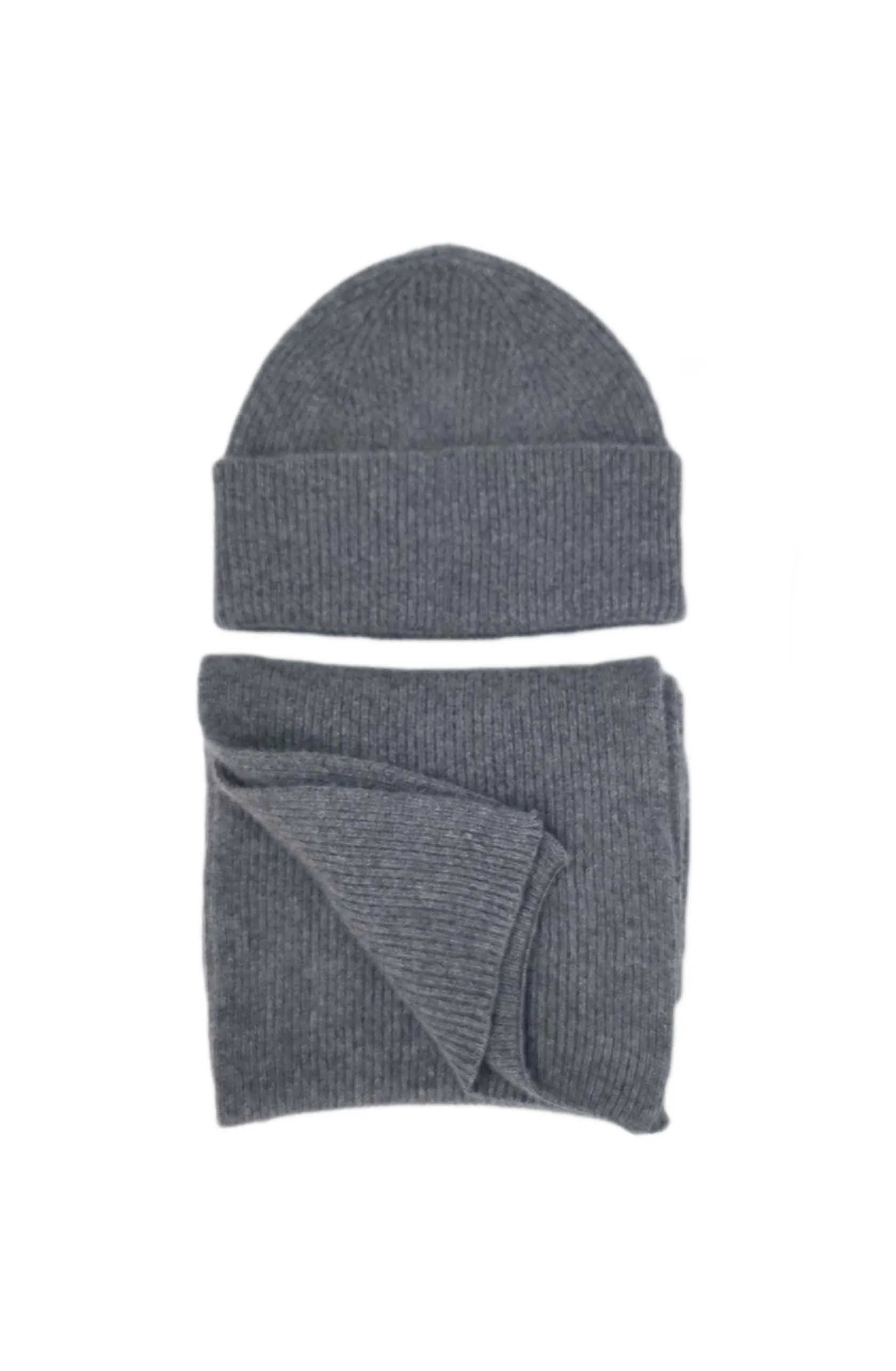 Men's Cashmere Rib Scarf & Fisherman Hat