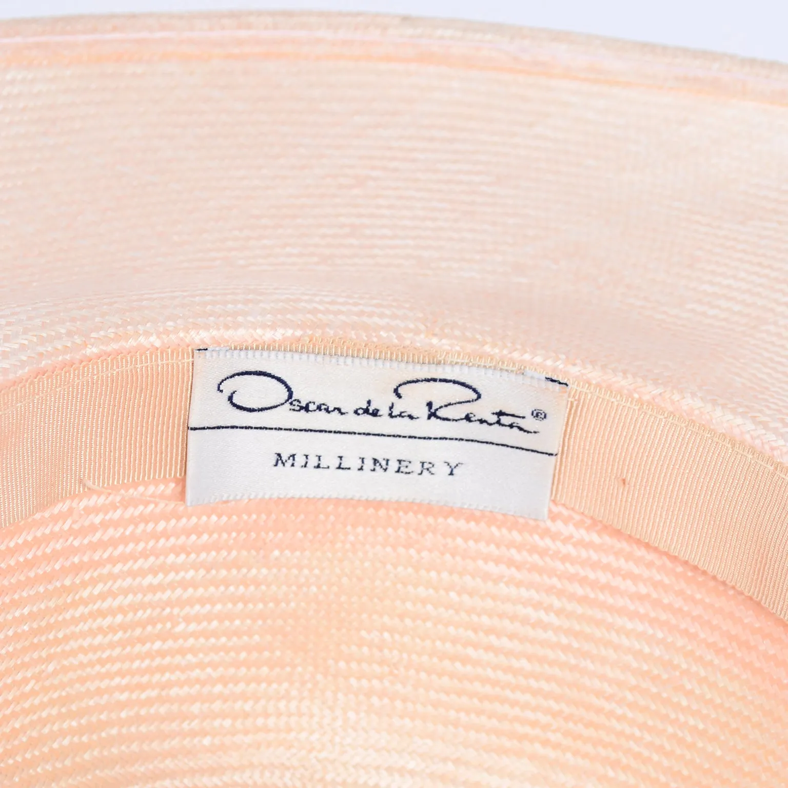 Oscar de la Renta Millinery Vintage Straw Hat W Pink Bow
