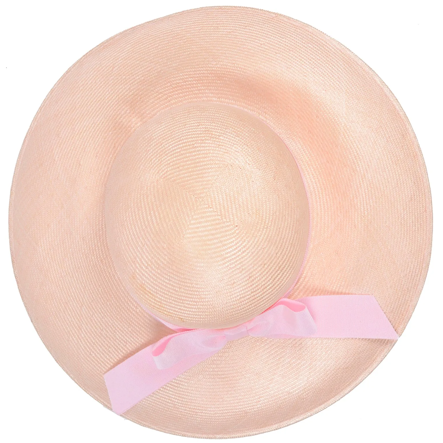 Oscar de la Renta Millinery Vintage Straw Hat W Pink Bow