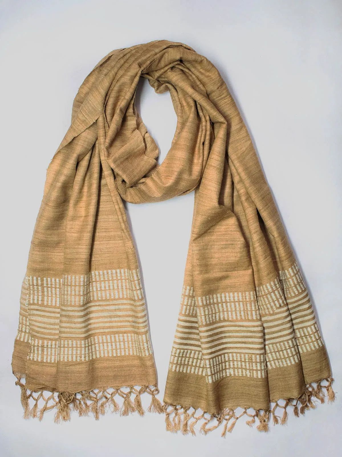 Peace Silk Scarf Brown