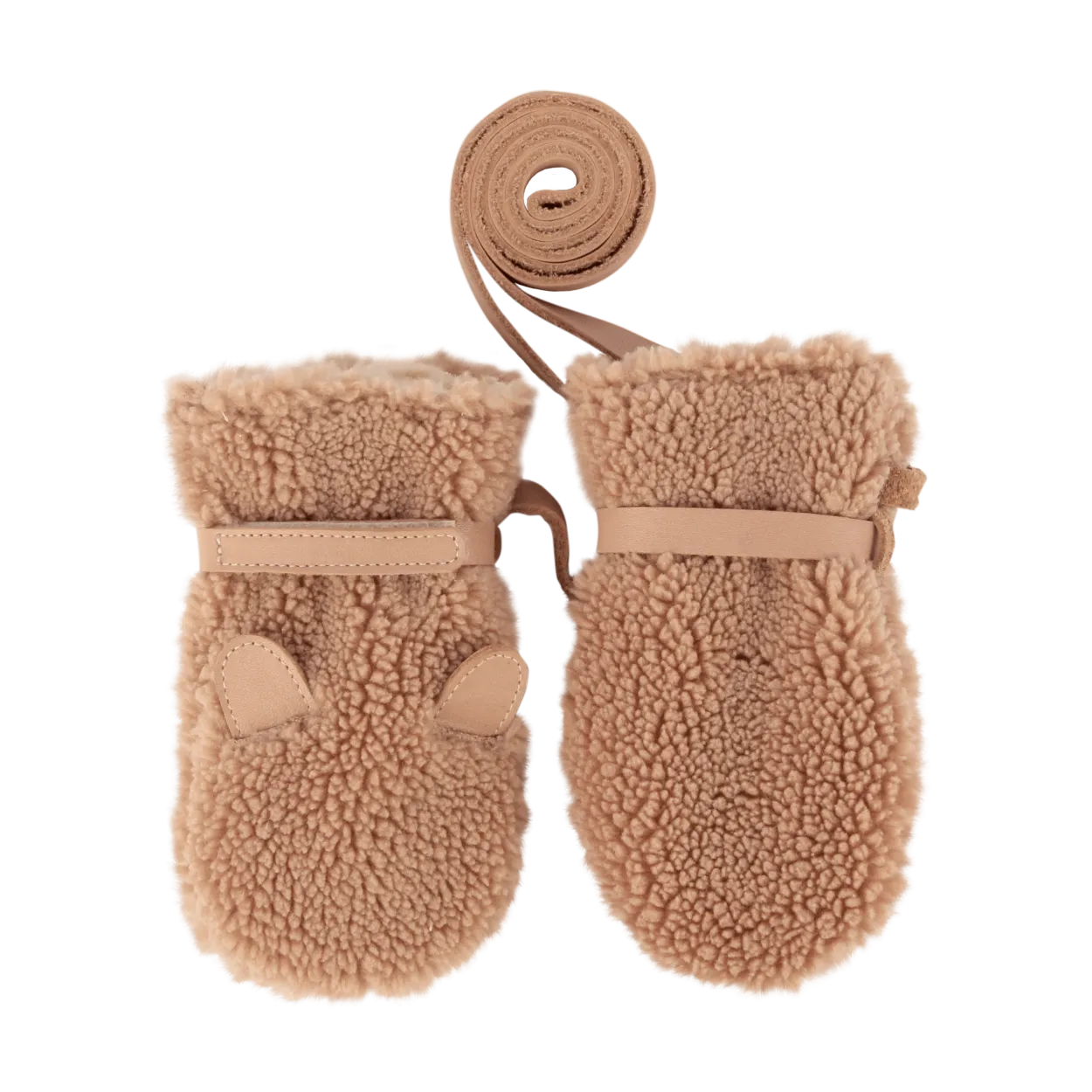 Richy Mittens | Teddy Bear | Light Maple Curly Faux Fur