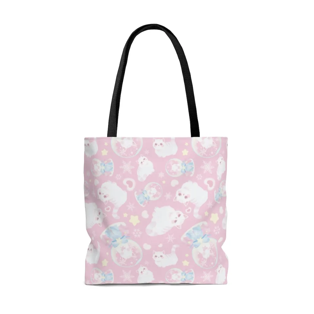 Snow Kitten Tote Bag (Pink)