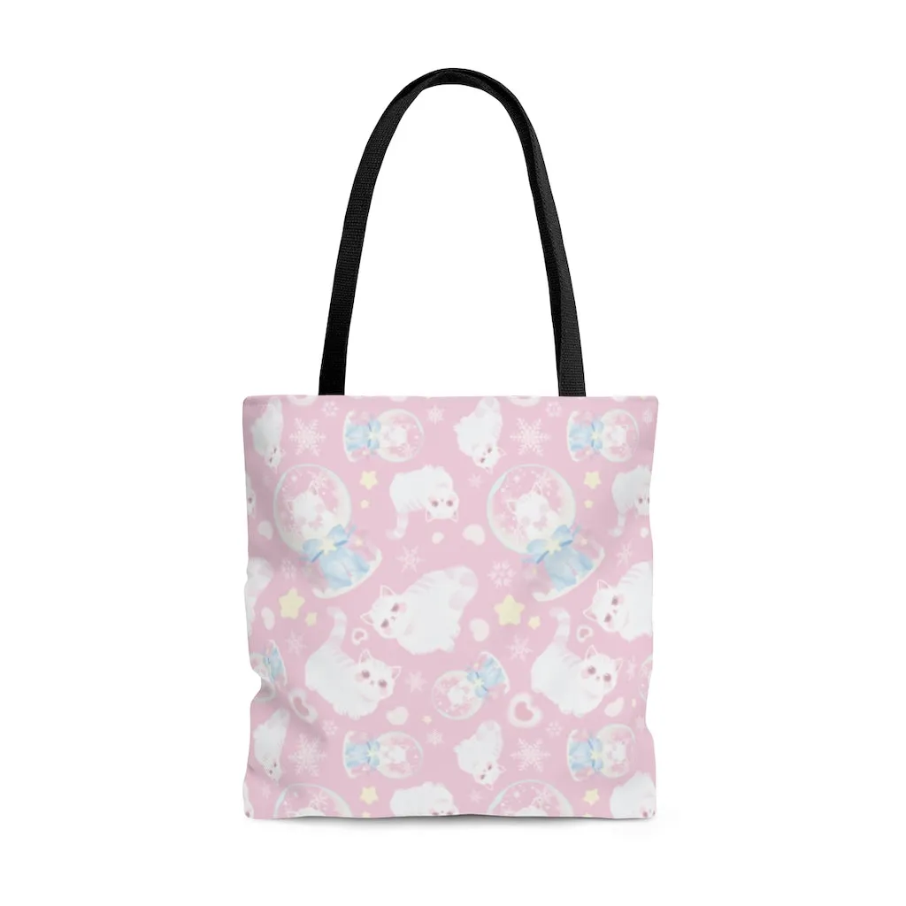 Snow Kitten Tote Bag (Pink)