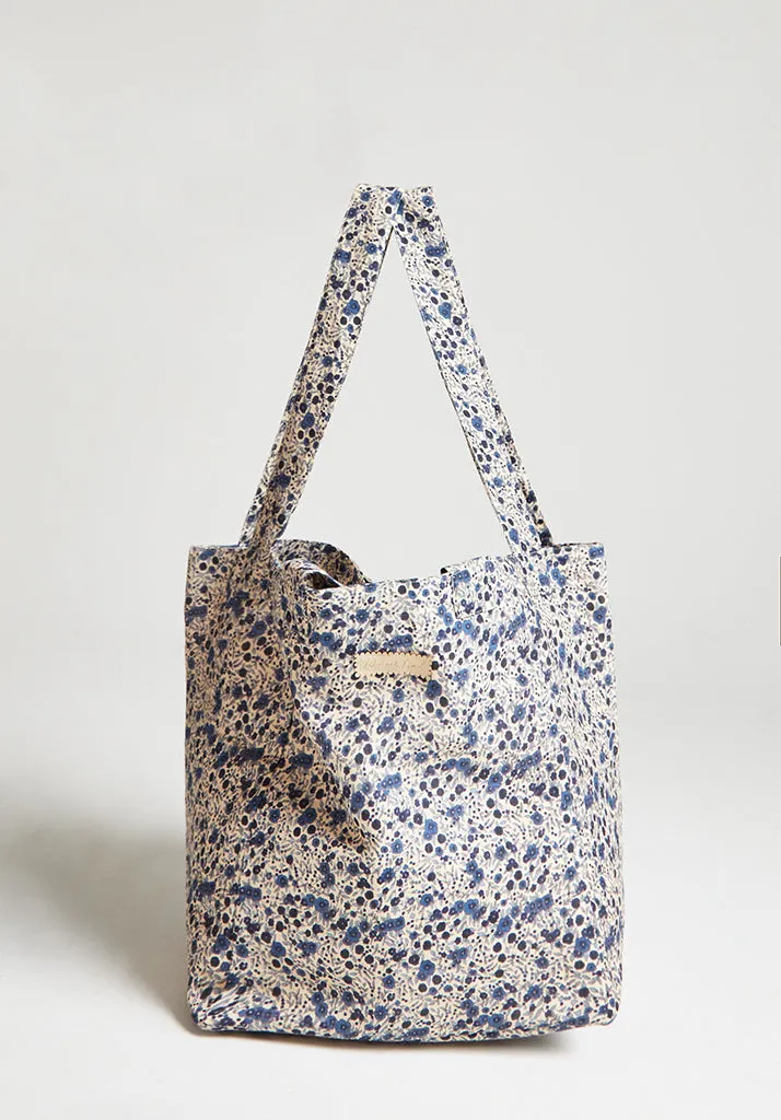 Tara Aster Print Tote Bag In Blue