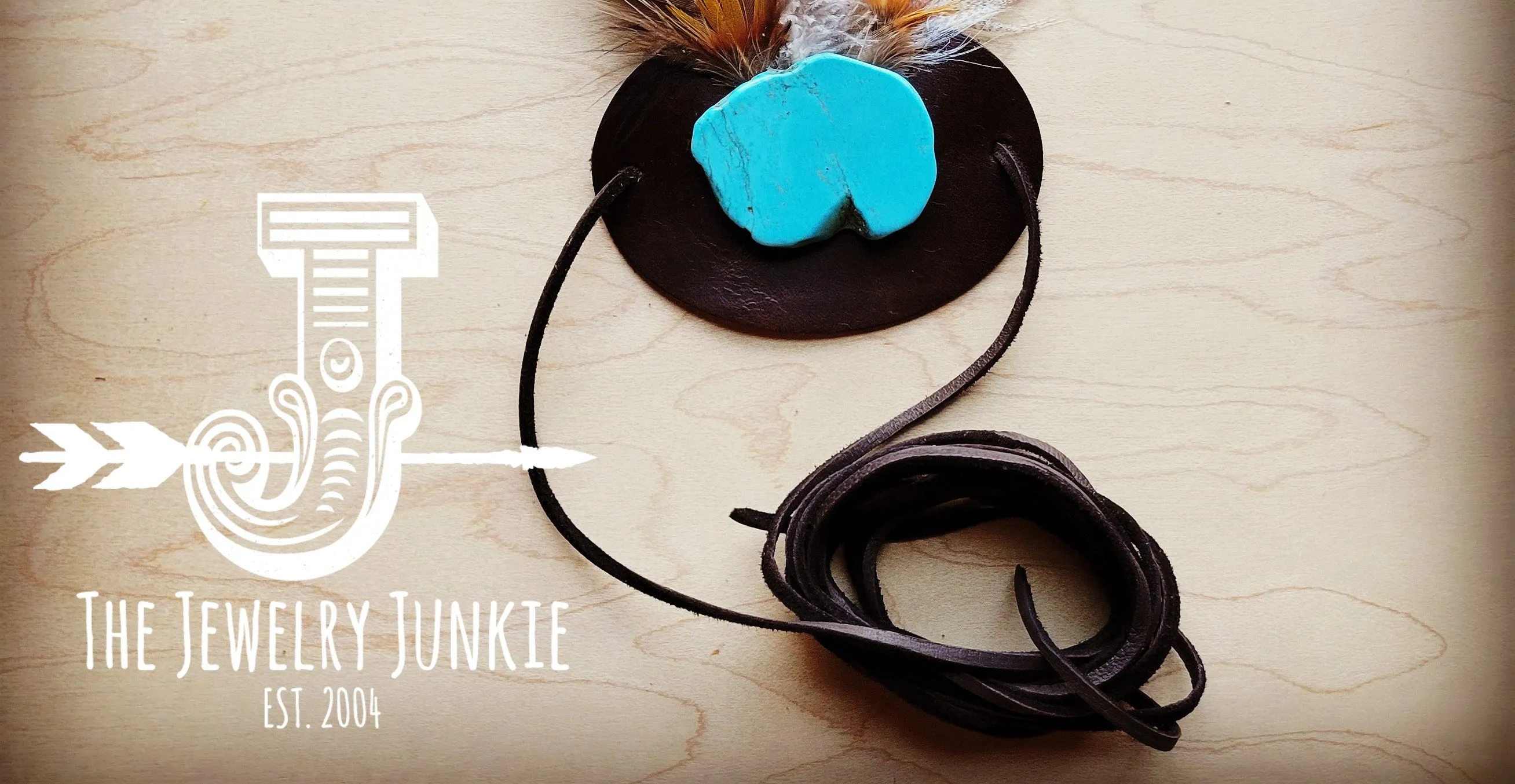 **Turquoise Spotted Feather Hat Band (Band Only) 983n